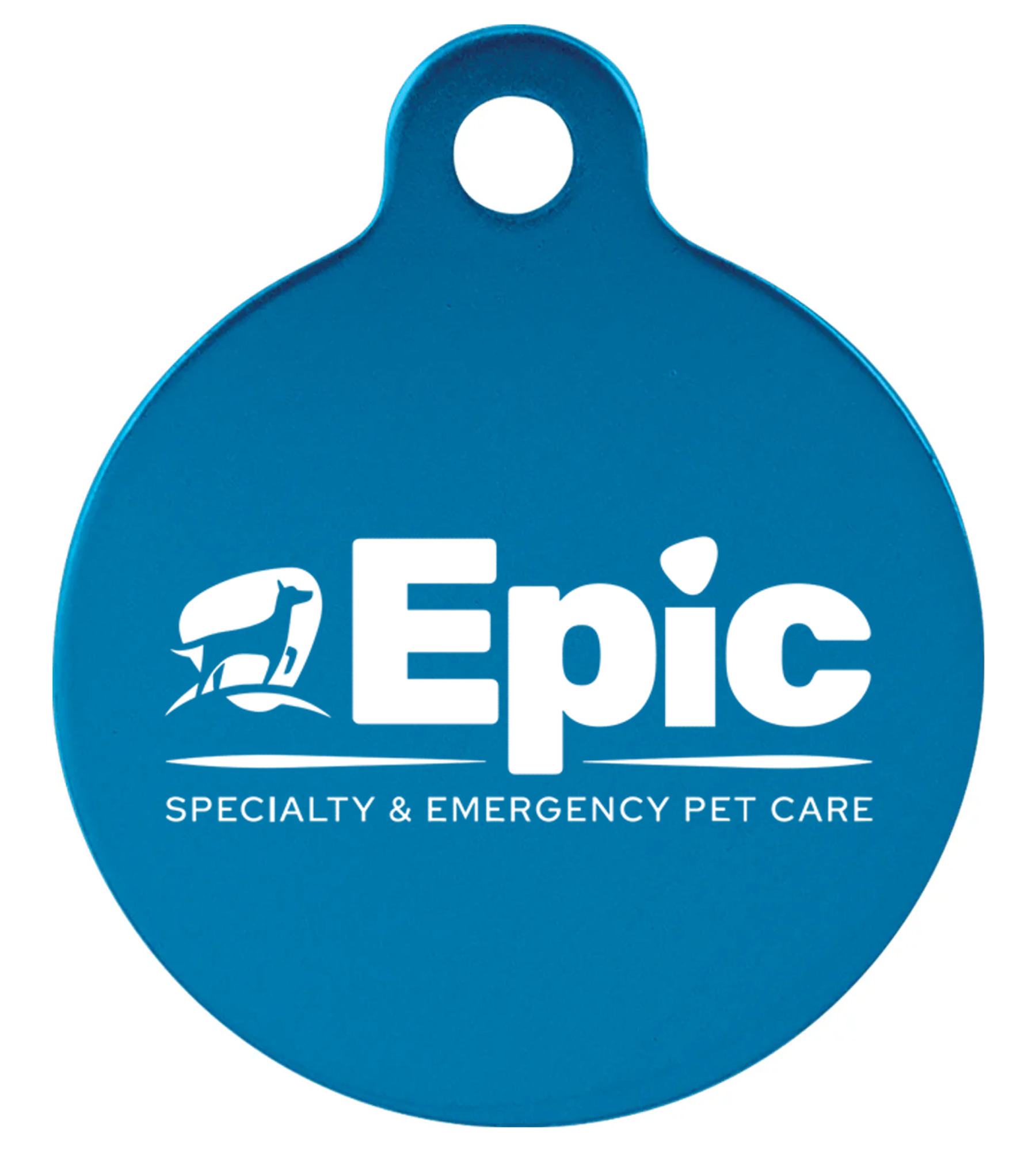 Anodized Aluminum Round Pet Tag with Tab